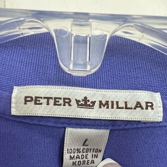 Peter Millar Purple Short Sleeve Sporty Golf Casual Polo Shirt Size Large - Picture 9 of 11